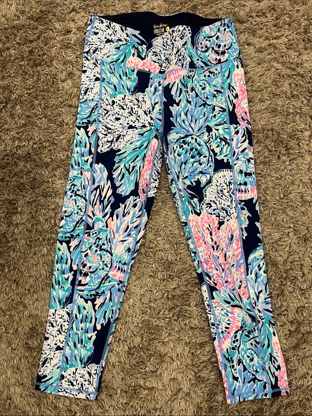 Lilly Pulitzer Navy Floral Resort Print Leggings